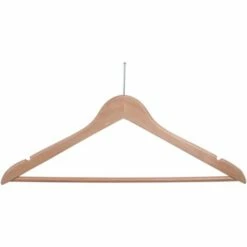 Hotel Wooden Security Hanger - Corby Chelsea Security Stem -trouser Bar - Light Wood - Case Of 100