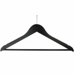 Hotel Wooden Security Coat Hanger - Corby Chelsea Security Stem - Trouser Bar - Black - Case Of 100