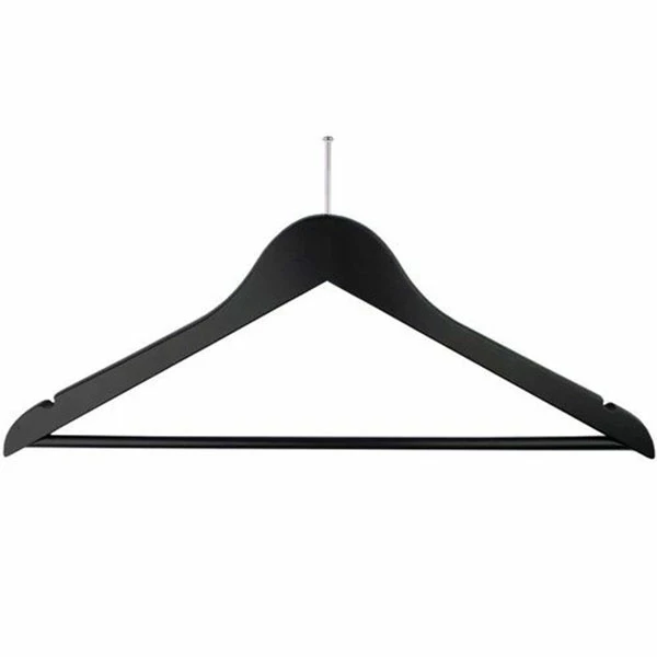 Hotel Wooden Security Coat Hanger - Corby Chelsea Security Stem - Trouser Bar - Black - Case Of 100