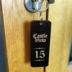 Dark Wood Engraved Key Tag