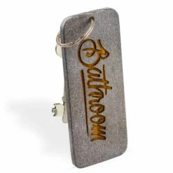 Grey Wood Engraved Key Tag